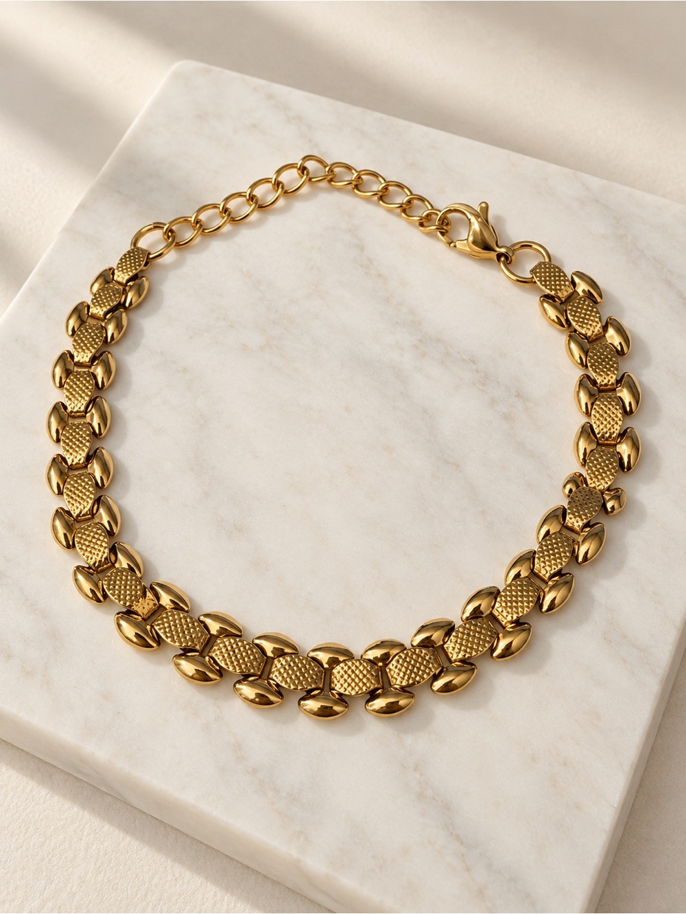 Gold Plated Link Statement Necklace - Women Jewelry